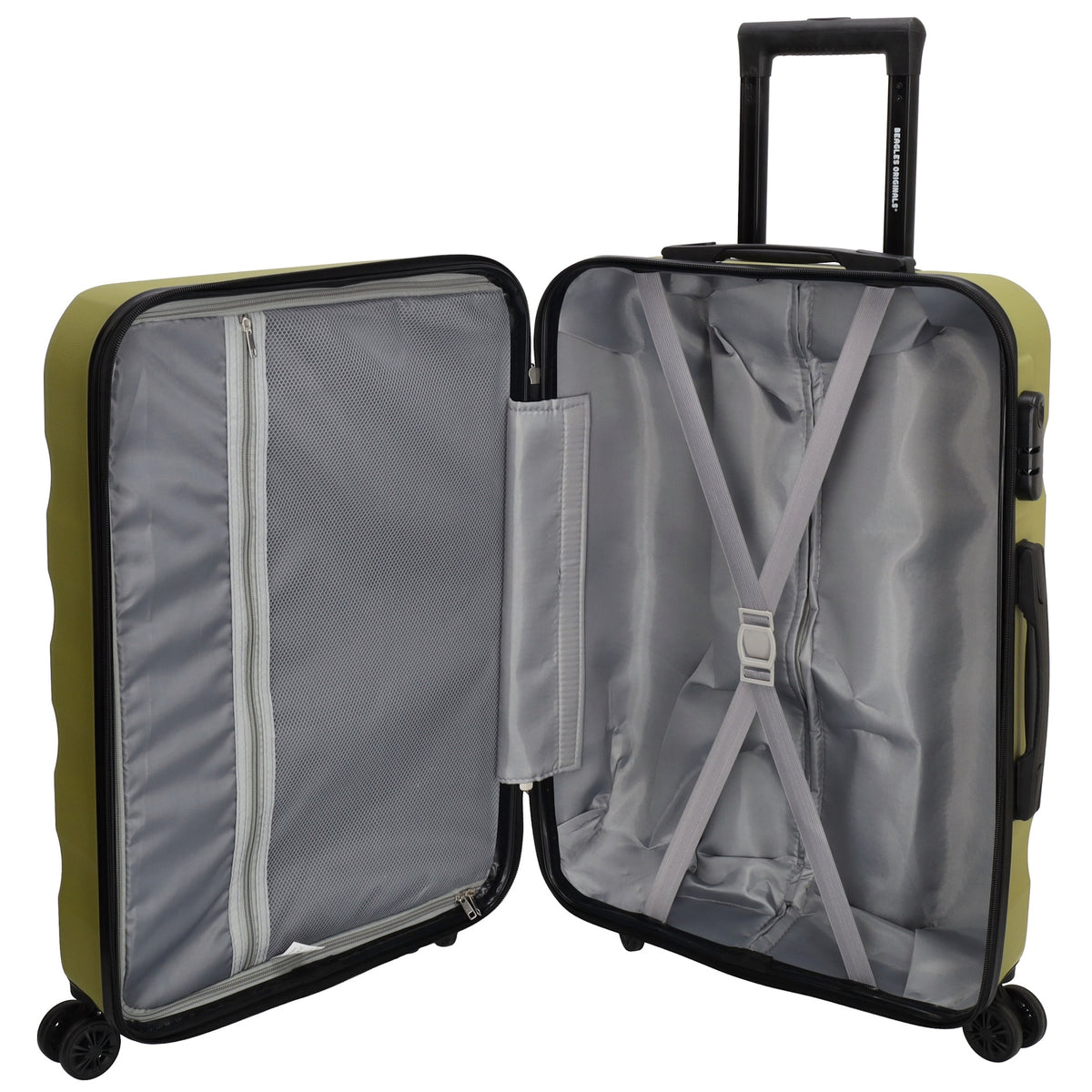 Reisetrolley 66cm in Olivgrün mit 4-Rad aus ABS - leder-accessoires.com