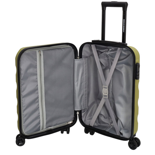Reisetrolley|Handgepäck in Olivgrün mit 4-Rad aus ABS - leder-accessoires.com