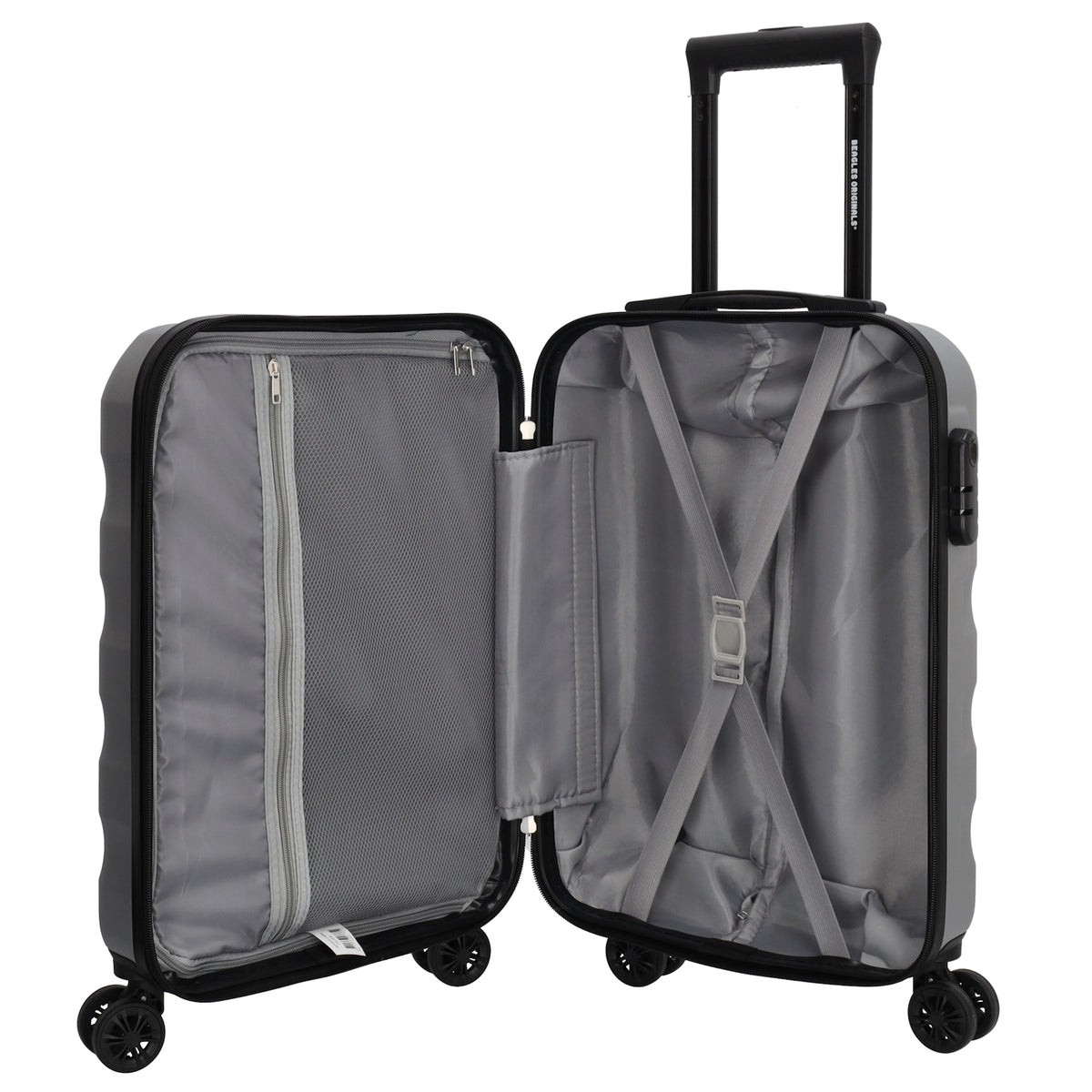 Reisetrolley|Handgepäck in Silber mit 4-Rad aus ABS - leder-accessoires.com