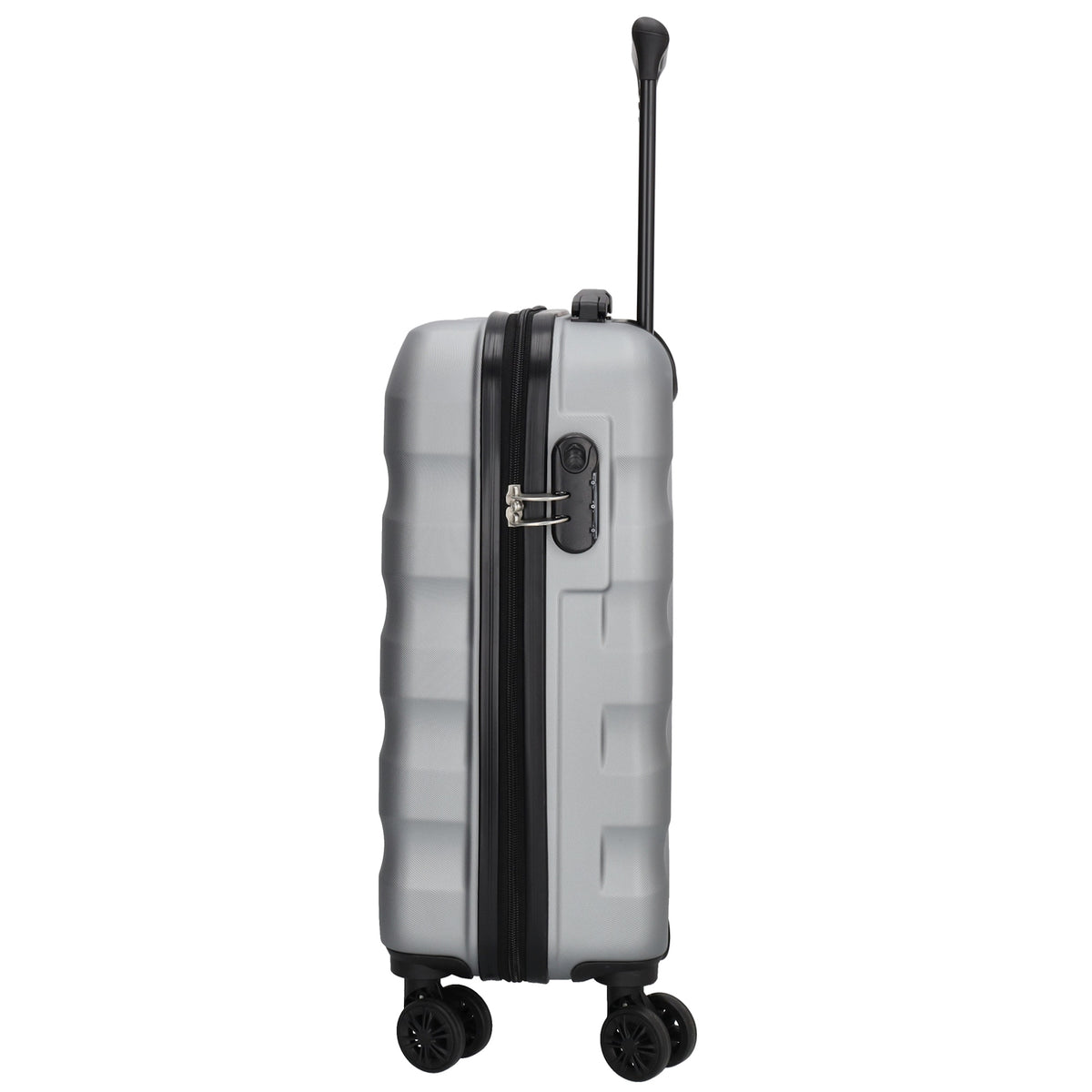 Reisetrolley|Handgepäck in Silber mit 4-Rad aus ABS - leder-accessoires.com