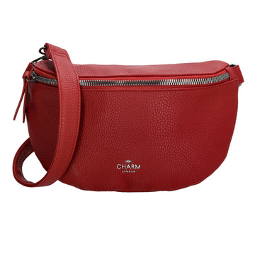 Bodybag 23,5 x 15cm in Lederoptik Dunkelrot - leder-accessoires.com