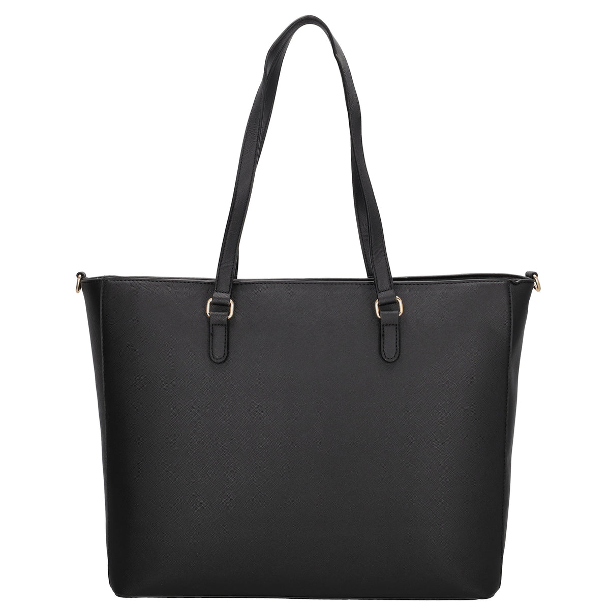 XXL Shopper 45x31cm in Schwarz mit Reißverschluss und Laptopfach - leder-accessoires.com