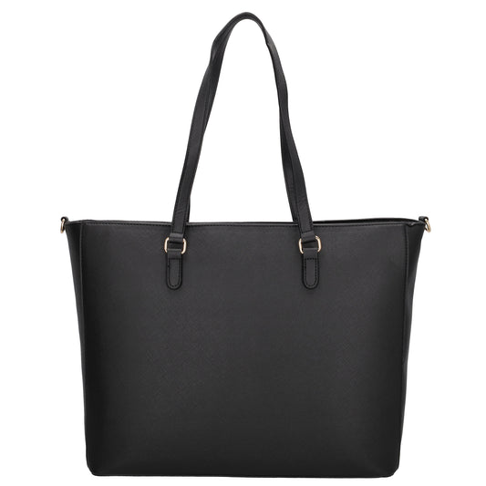 XXL Shopper 45x31cm in Schwarz mit Reißverschluss und Laptopfach - leder-accessoires.com
