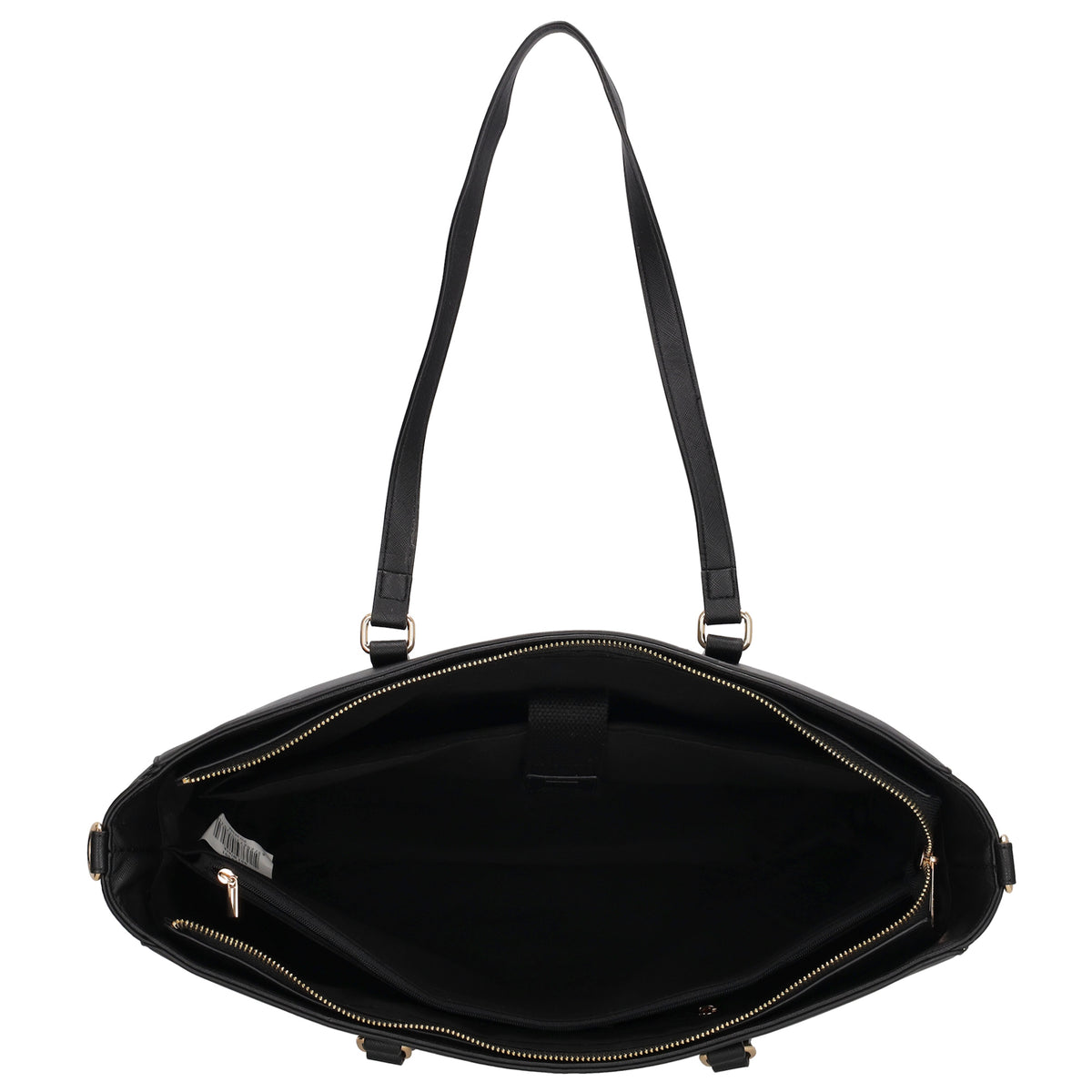 XXL Shopper 45x31cm in Schwarz mit Reißverschluss und Laptopfach - leder-accessoires.com