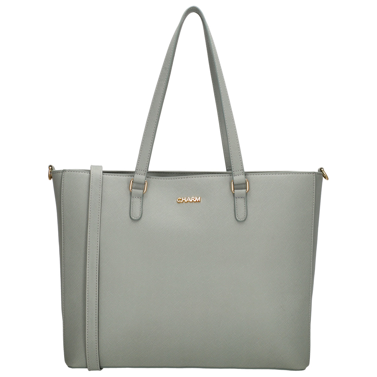 XXL Shopper 45x31cm in Hellgrau mit Reißverschluss und Laptopfach - leder-accessoires.com