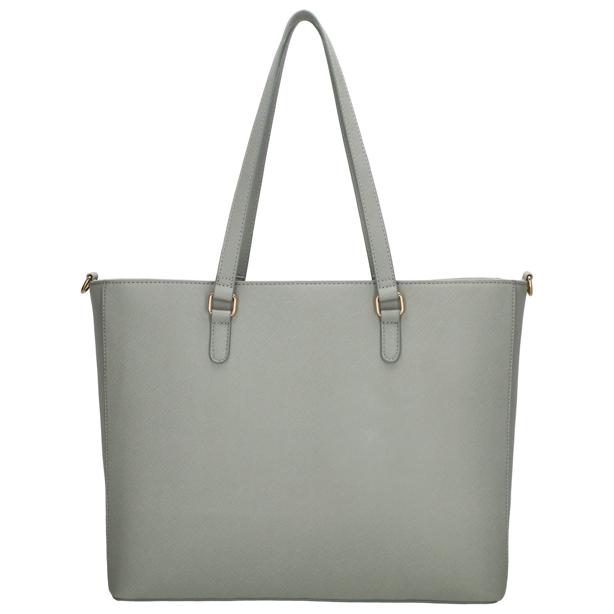 XXL Shopper 45x31cm in Hellgrau mit Reißverschluss und Laptopfach - leder-accessoires.com