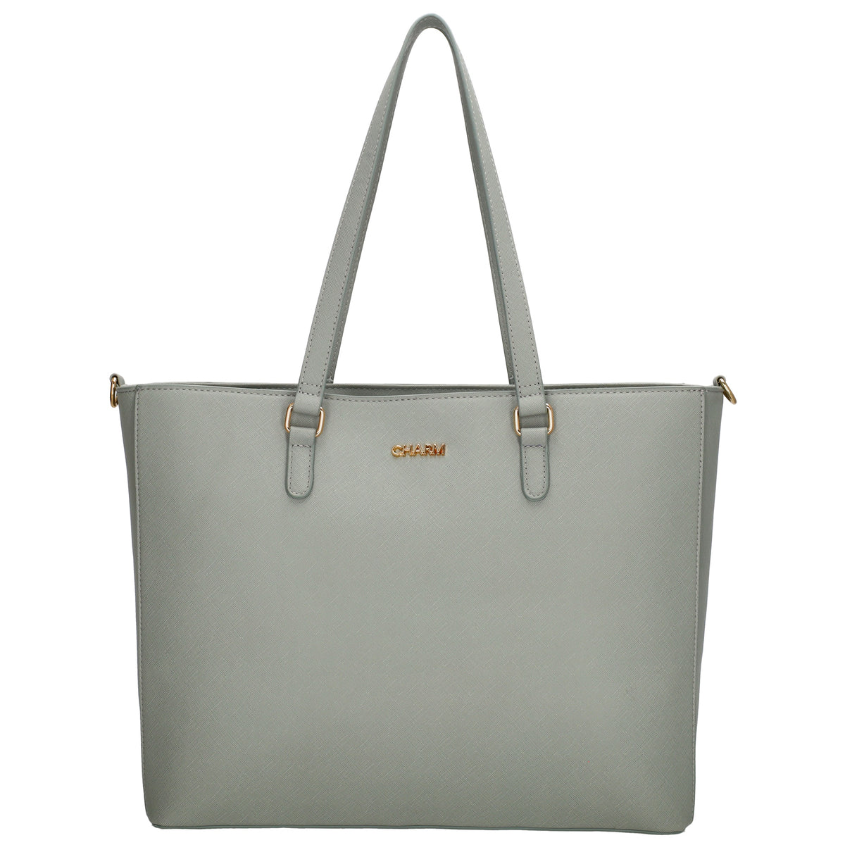 XXL Shopper 45x31cm in Hellgrau mit Reißverschluss und Laptopfach - leder-accessoires.com