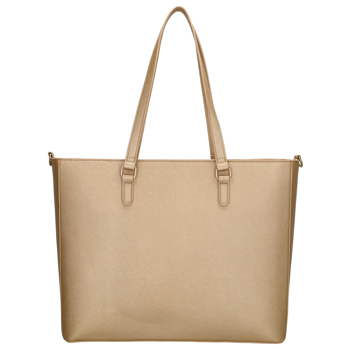 XXL Shopper 45x31cm in Gold mit Reißverschluss und Laptopfach - leder-accessoires.com