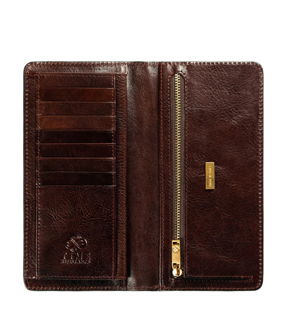 Lederbörse 20,5x10cm in Braun mit Kartenfächer aus Leder - leder-accessoires.com