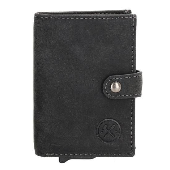 Safety Wallet 8x10cm Schwarz mit RFID Schutz kompakt - leder-accessoires.com