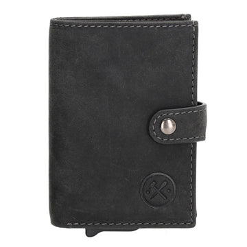 Safety Wallet 8x10cm Schwarz mit RFID Schutz kompakt - leder-accessoires.com