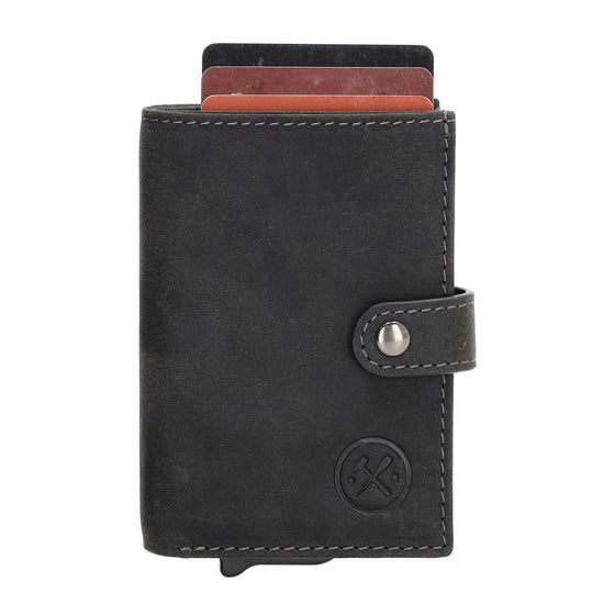 Safety Wallet 8x10cm Schwarz mit RFID Schutz kompakt - leder-accessoires.com