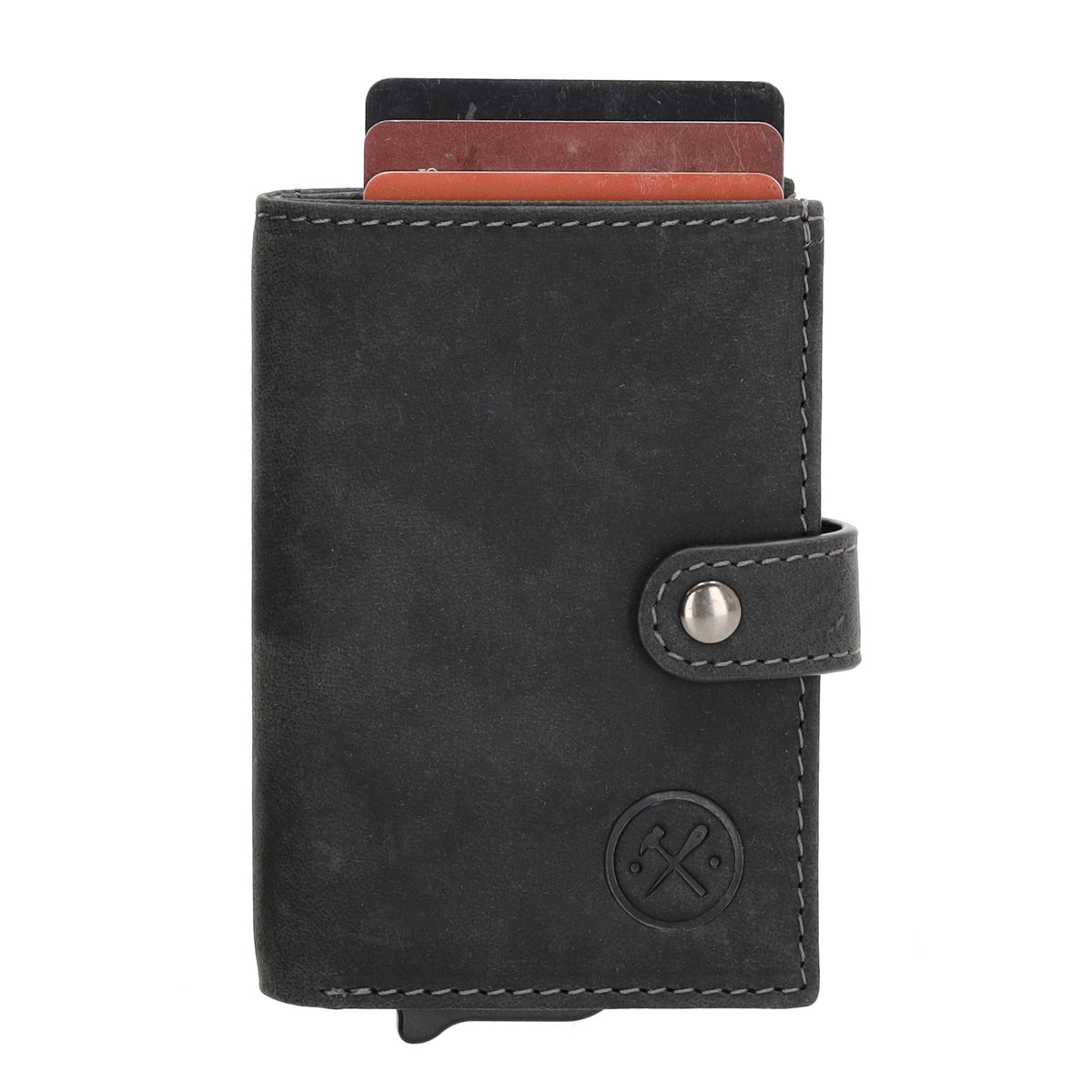 Safety Wallet 8x10cm Schwarz mit RFID Schutz kompakt - leder-accessoires.com