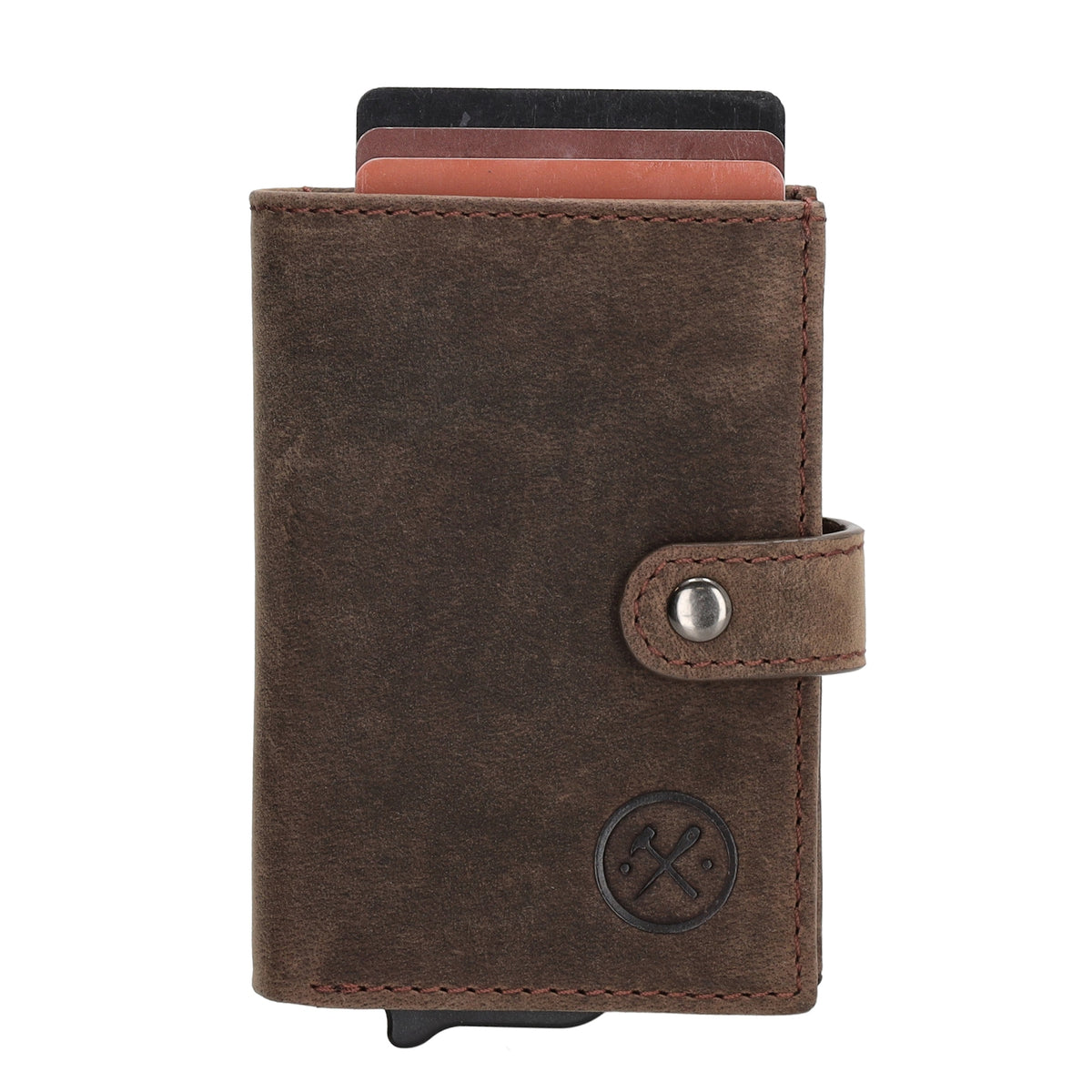 Safety Wallet 8x10cm Dunkelbraun mit RFID Schutz Leder - leder-accessoires.com