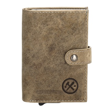 Safety Wallet 8x10cm Sand Slim Leder mit RFID Schutz - leder-accessoires.com