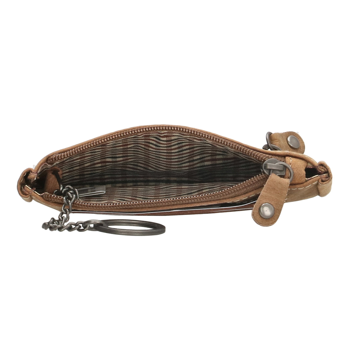 Schlüsseletui 11,5x7,5cm in Braun aus Leder mit Reißverschluss - leder-accessoires.com
