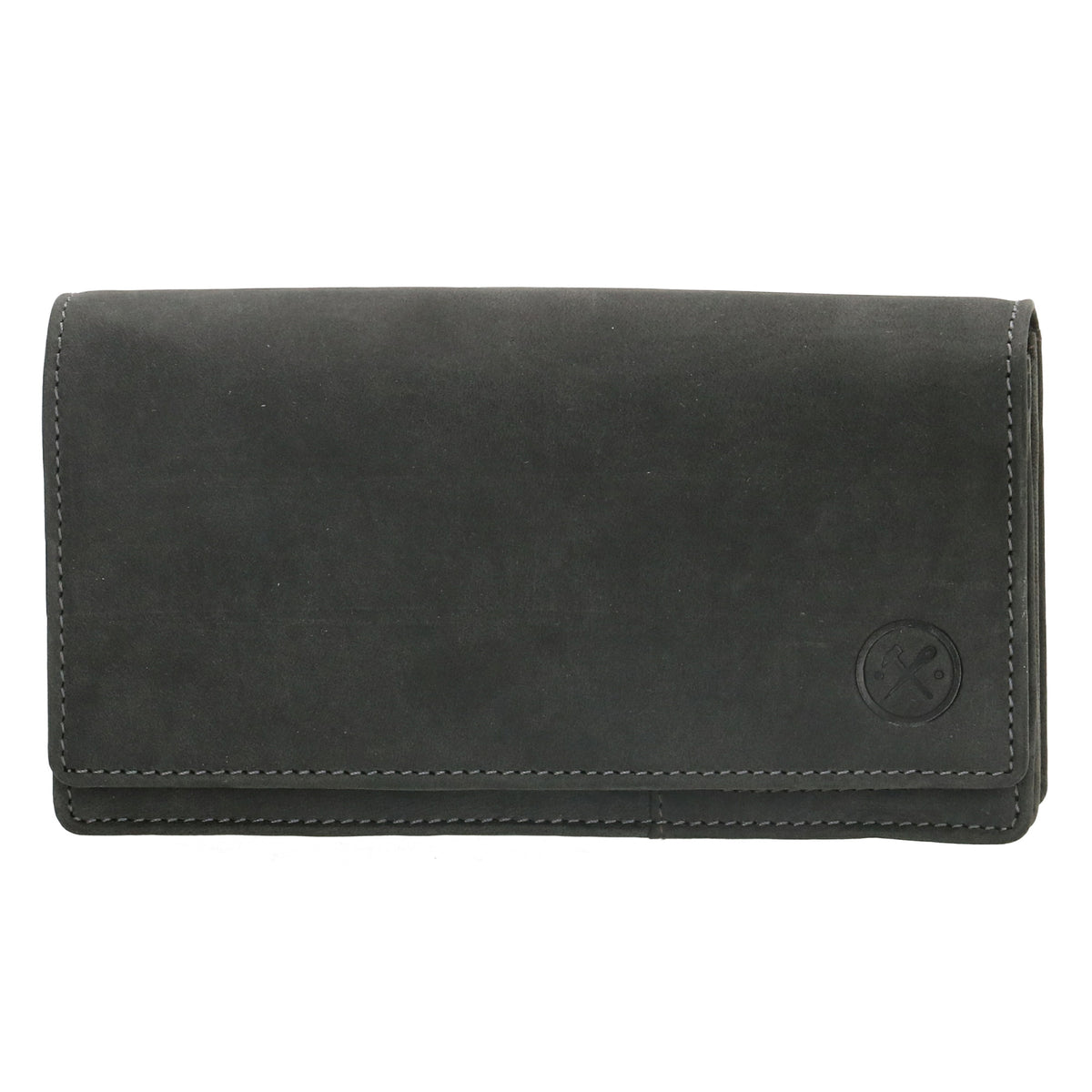 Lederbörse|Handyfähig 15,5x9cm in Schwarz mit Überschlag und RFID-Schutz - leder-accessoires.com