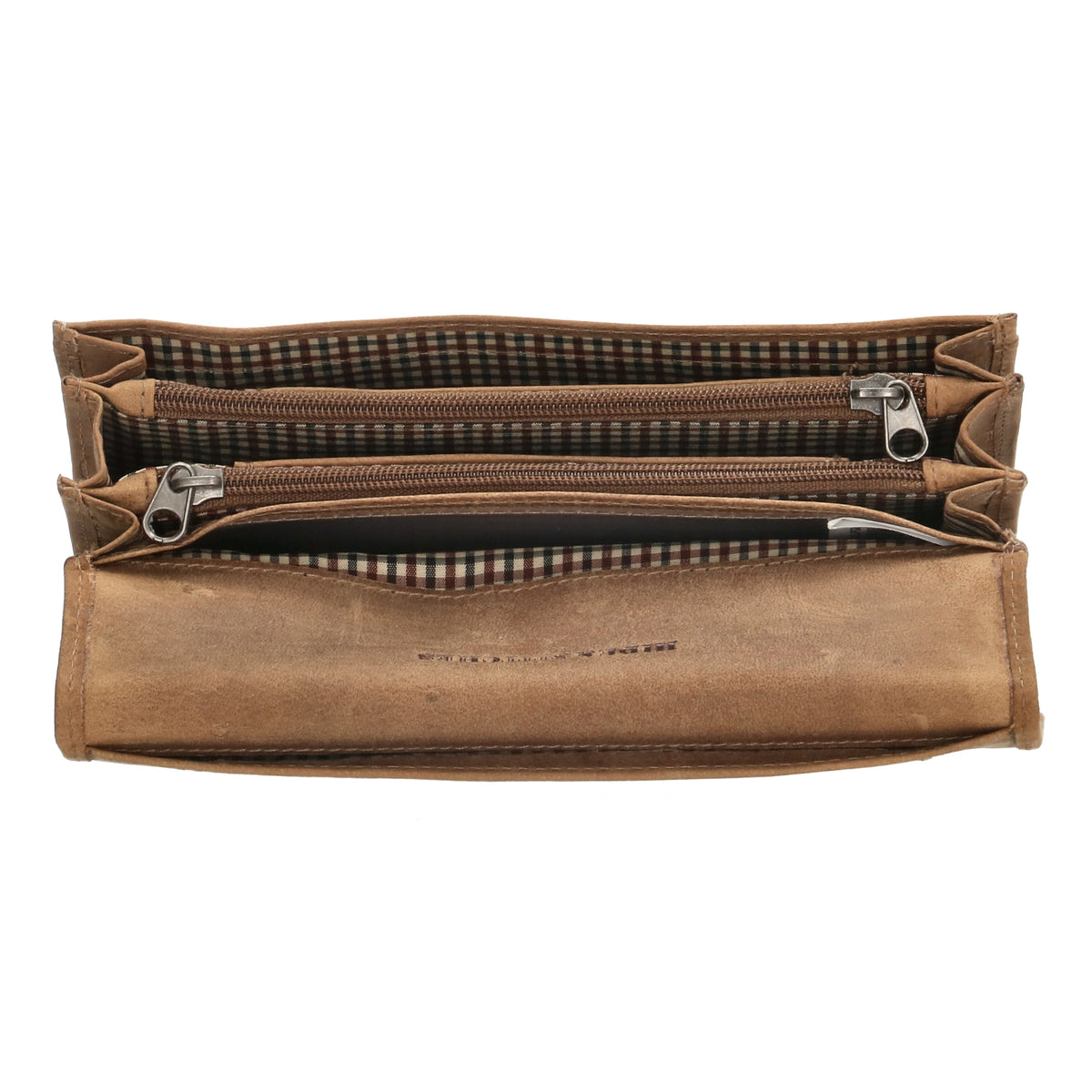 Lederbörse|Handyfähig 15,5x9cm in Cognac mit Überschlag und RFID-Schutz - leder-accessoires.com