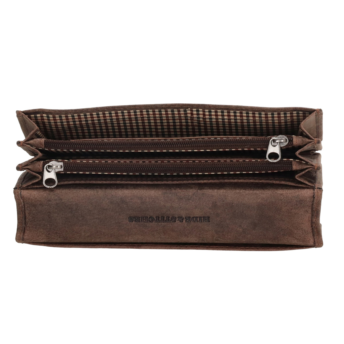 Lederbörse|Handyfähig 15,5x9cm in Braun mit Überschlag und RFID-Schutz - leder-accessoires.com