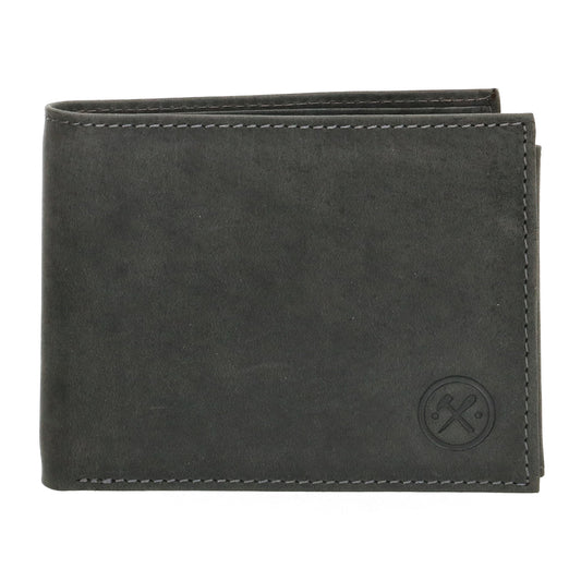 Geldbörse Querformat 12 x 9,5cm mit Riegel in Schwarz aus Leder - leder-accessoires.com