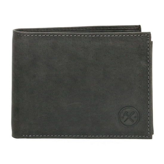 Geldbörse Querformat 12 x 9,5cm in Schwarz mit Riegel - leder-accessoires.com