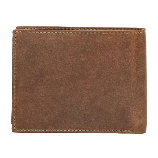 Geldbörse Querformat 12 x 9,5cm in Cognac mit Riegel - leder-accessoires.com