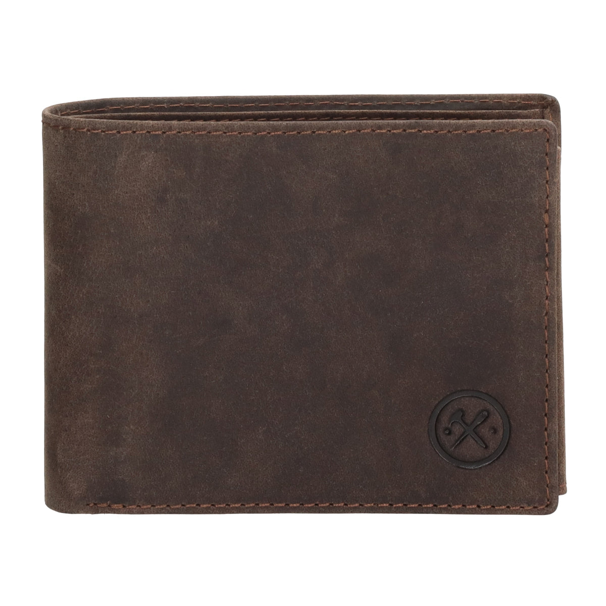 Geldbörse Querformat 12 x 9,5cm in Braun mit Riegel - leder-accessoires.com