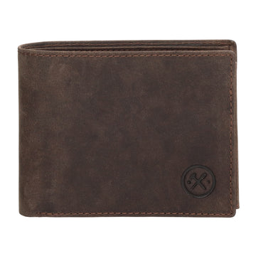 Geldbörse Querformat 12 x 9,5cm in Braun mit Riegel - leder-accessoires.com