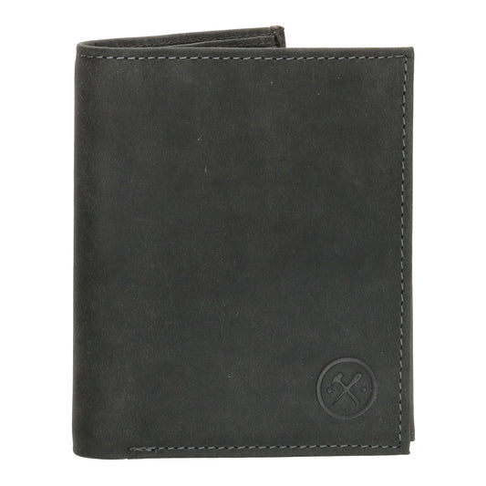 Geldbörse Hochformat 12 x 9cm mit Riegel in Schwarz aus Leder - leder-accessoires.com