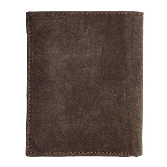 Geldbörse Hochformat 12 x 9cm mit Riegel in Braun aus Leder - leder-accessoires.com