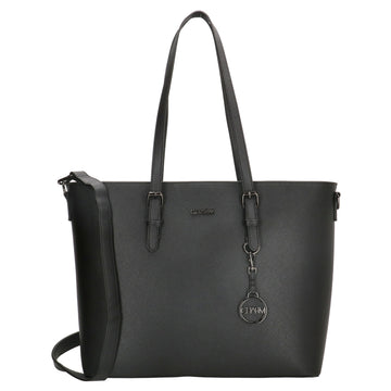 XXL Shopper Schwarz 47x32,5cm in hochwertiger Lederoptik - leder-accessoires.com