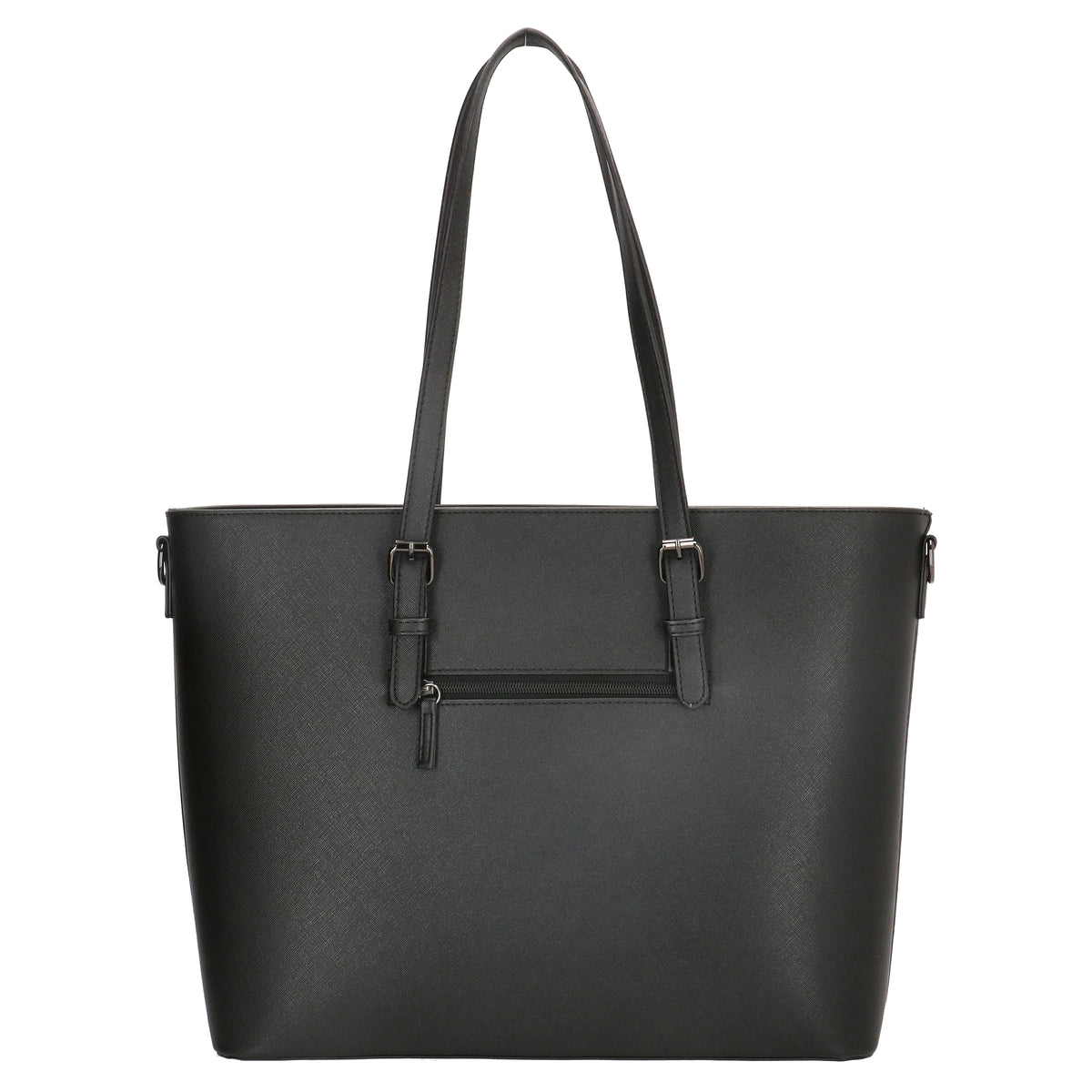 XXL Shopper Schwarz 47x32,5cm in hochwertiger Lederoptik - leder-accessoires.com