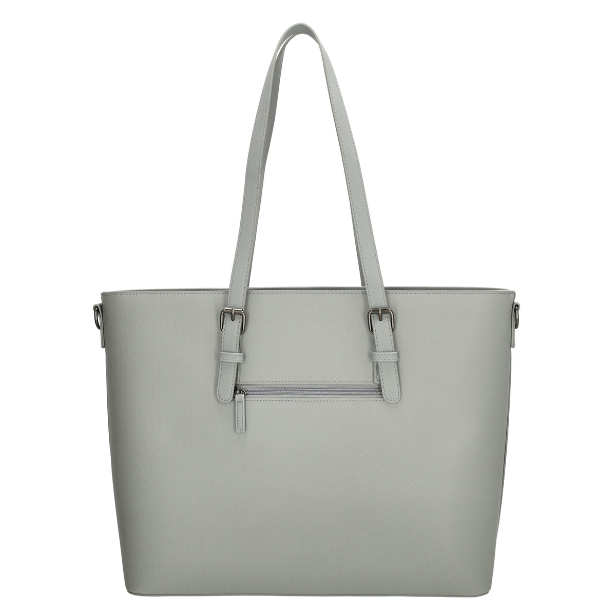 XXL Shopper Grau 47x32,5cm in hochwertiger Lederoptik - leder-accessoires.com