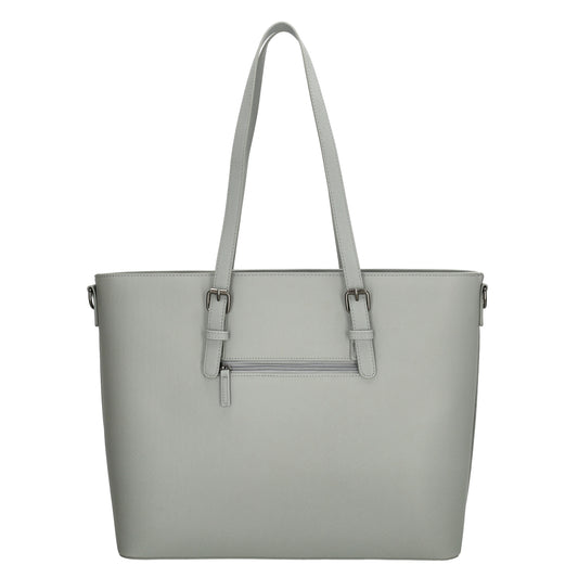XXL Shopper Grau 47x32,5cm in hochwertiger Lederoptik - leder-accessoires.com
