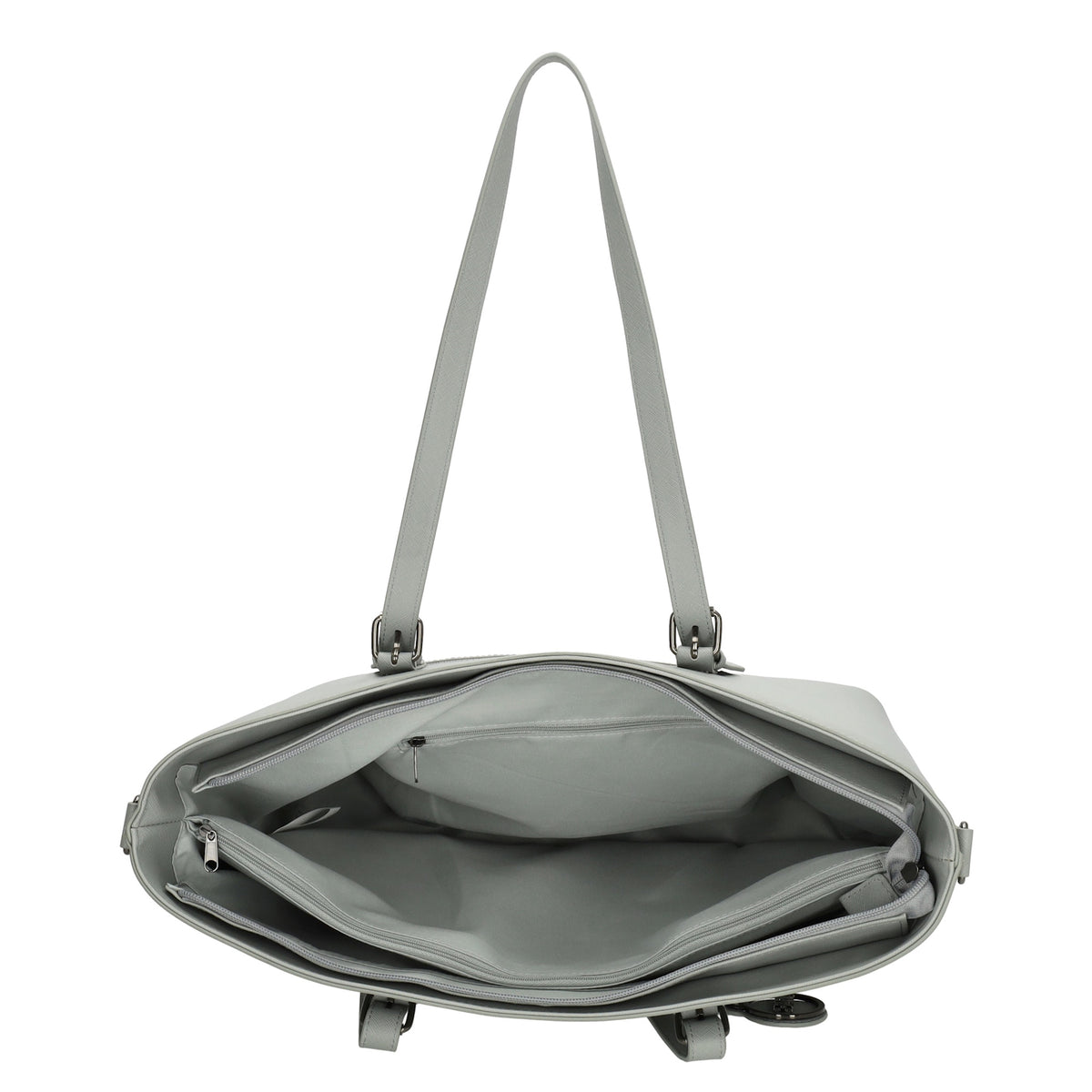 XXL Shopper Grau 47x32,5cm in hochwertiger Lederoptik - leder-accessoires.com