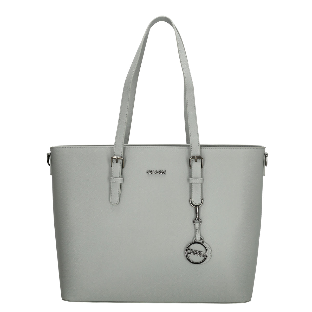 XXL Shopper Grau 47x32,5cm in hochwertiger Lederoptik - leder-accessoires.com
