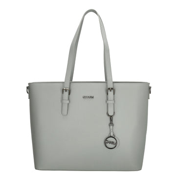 XXL Shopper Grau 47x32,5cm in hochwertiger Lederoptik - leder-accessoires.com