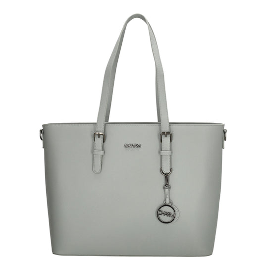XXL Shopper Grau 47x32,5cm in hochwertiger Lederoptik - leder-accessoires.com