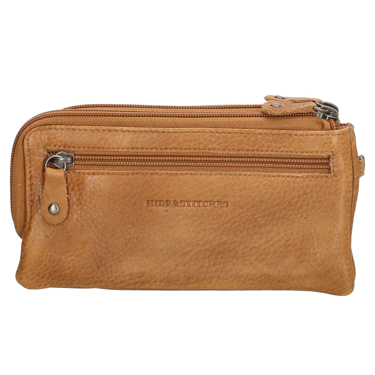 Lederbörse|Handyfähig 18,5x9cm in Ocker|Senfgelb mit Reißverschluss und RFID-Schutz - leder-accessoires.com