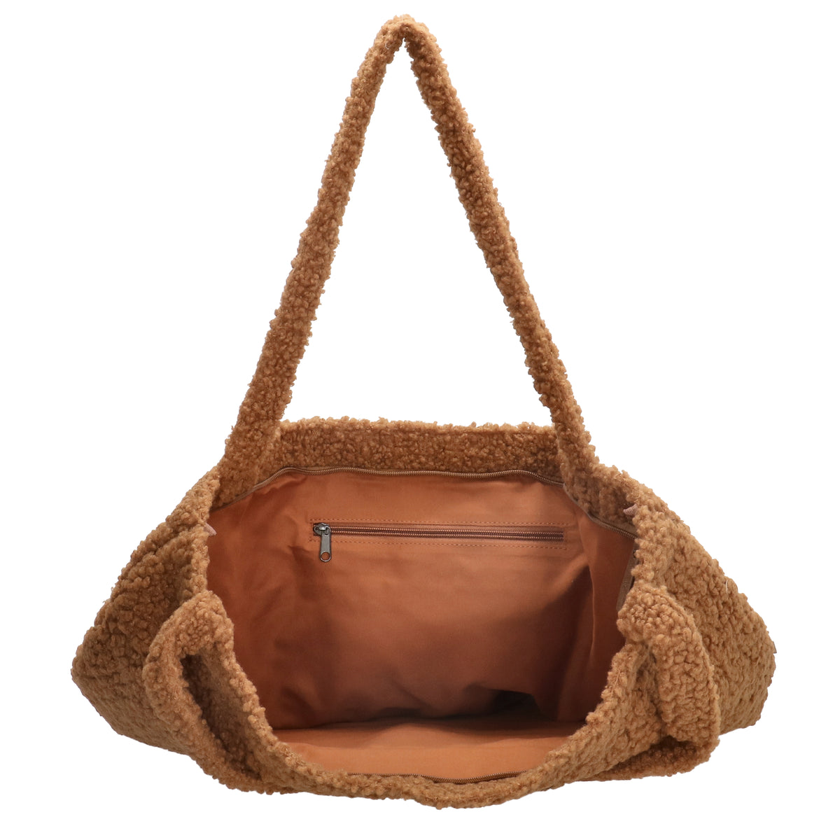 Teddyshopper 60x42cm in Cognac mit Reißverschluss - leder-accessoires.com