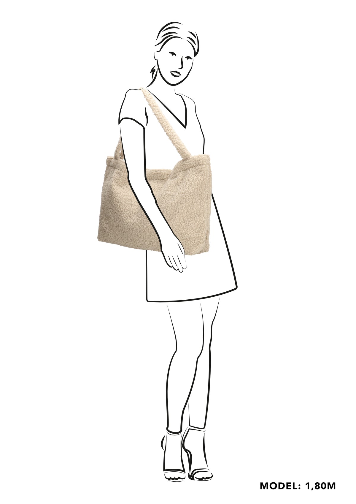 Teddyshopper 60x42cm in Beige mit Reißverschluss - leder-accessoires.com