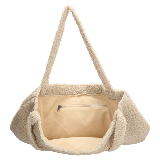 Teddyshopper 60x42cm in Beige mit Reißverschluss - leder-accessoires.com