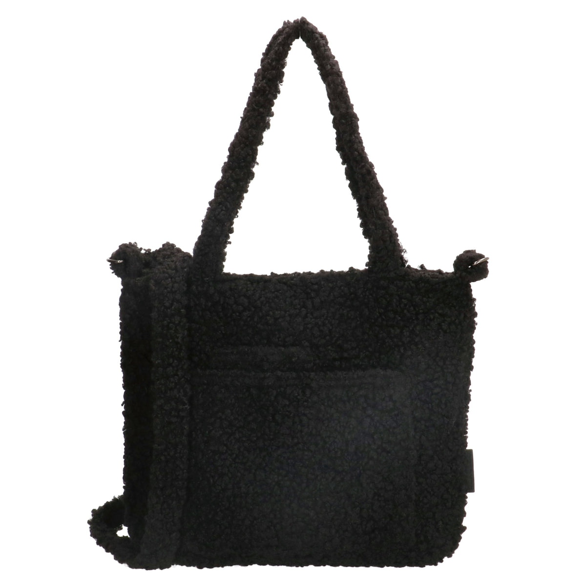 Teddyshopper 29 x 25cm in Schwarz mit Vortasche und Reißverschluss - leder-accessoires.com