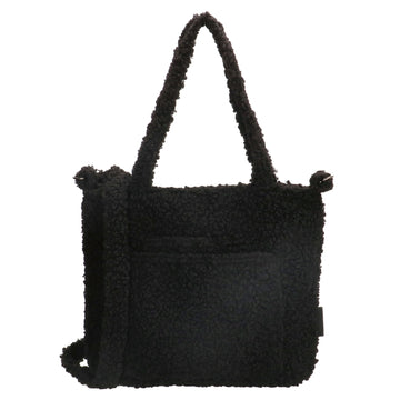 Teddyshopper 29 x 25cm in Schwarz mit Vortasche und Reißverschluss - leder-accessoires.com