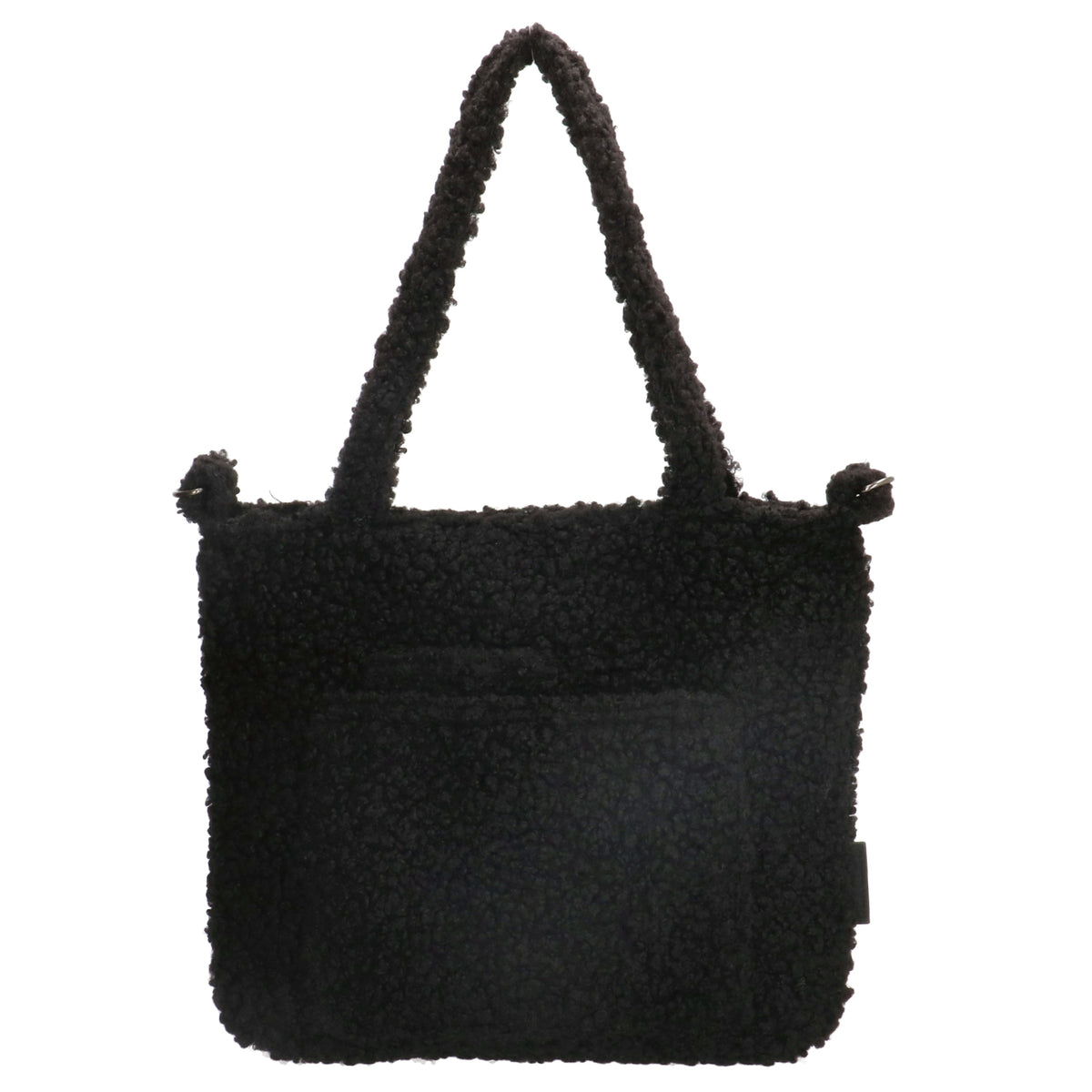 Teddyshopper 29 x 25cm in Schwarz mit Vortasche und Reißverschluss - leder-accessoires.com