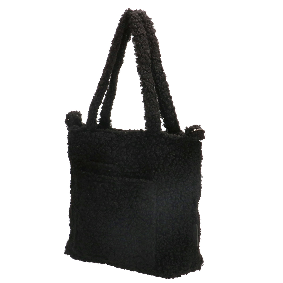 Teddyshopper 29 x 25cm in Schwarz mit Vortasche und Reißverschluss - leder-accessoires.com