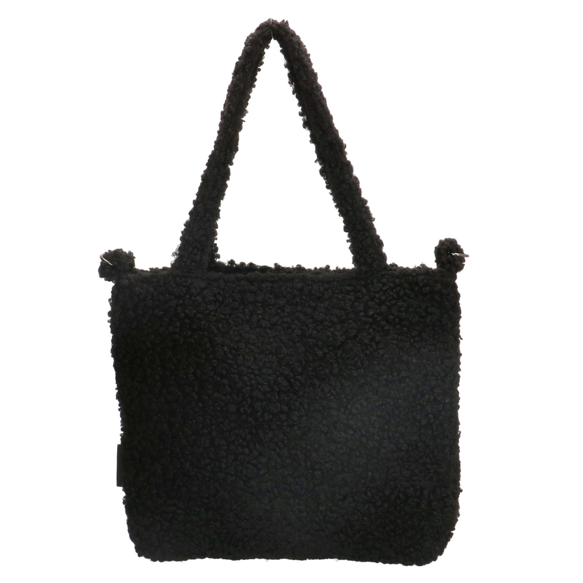 Teddyshopper 29 x 25cm in Schwarz mit Vortasche und Reißverschluss - leder-accessoires.com