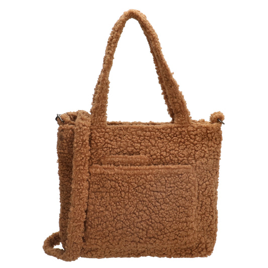 Teddyshopper 29 x 25cm in Braun mit Vortasche und Reißverschluss - leder-accessoires.com