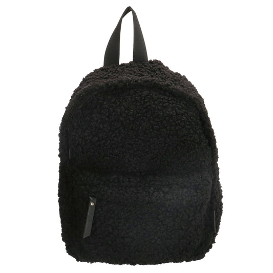 Teddyrucksack 23x31cm in Schwarz mit Reißverschluss - leder-accessoires.com