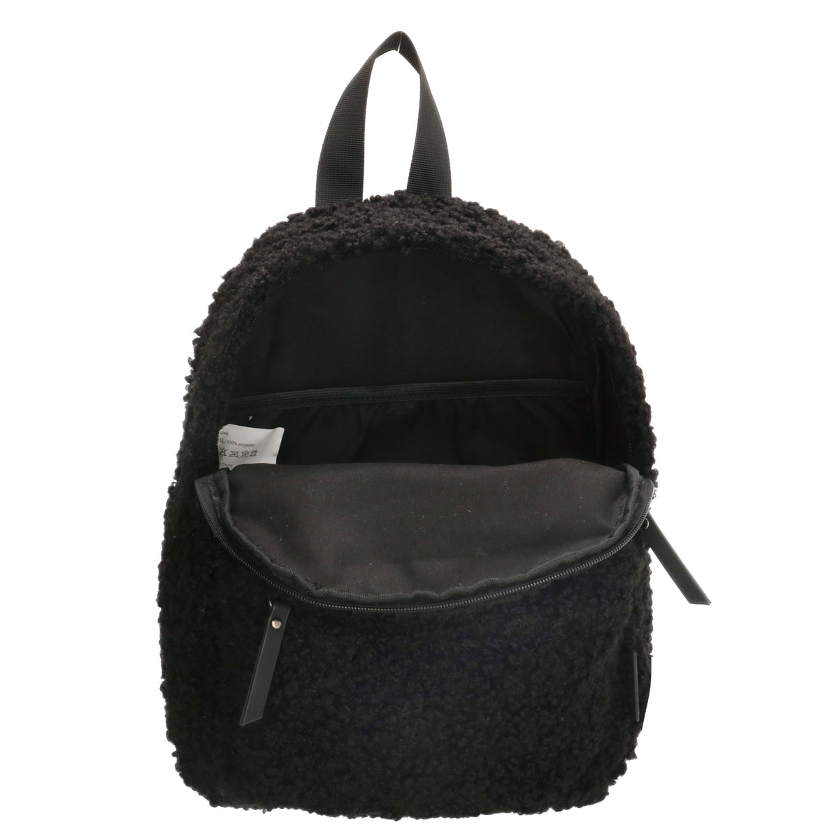 Teddyrucksack 23x31cm in Schwarz mit Reißverschluss - leder-accessoires.com